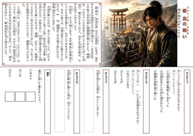 厳島の戦いのプリント見本